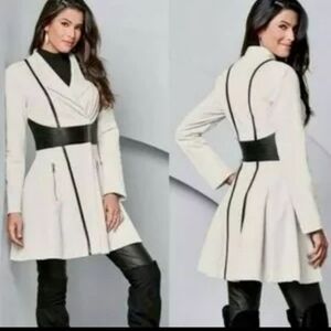 Venus Trench Coat White Faux Leather